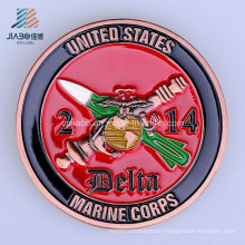 Custom 40mm Soft Enamel USA Marine Metal Challenge Coin for Souvenir Gift